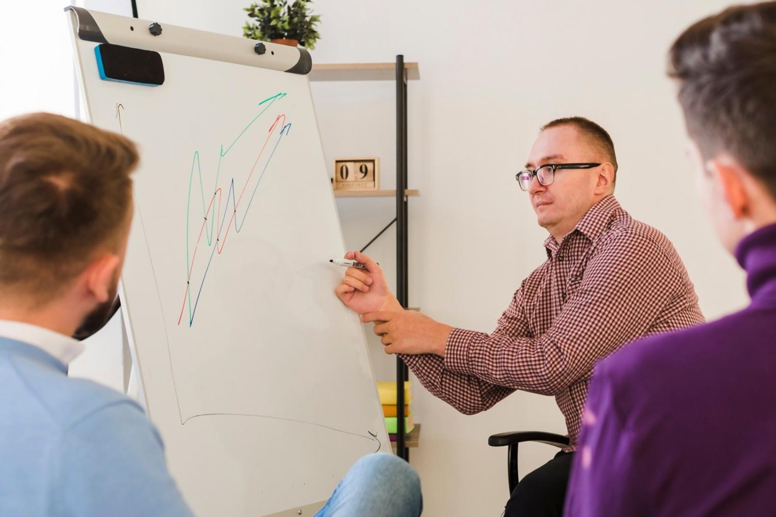 Gruppenarbeit während intensiver Kommunikationstraining-Session
